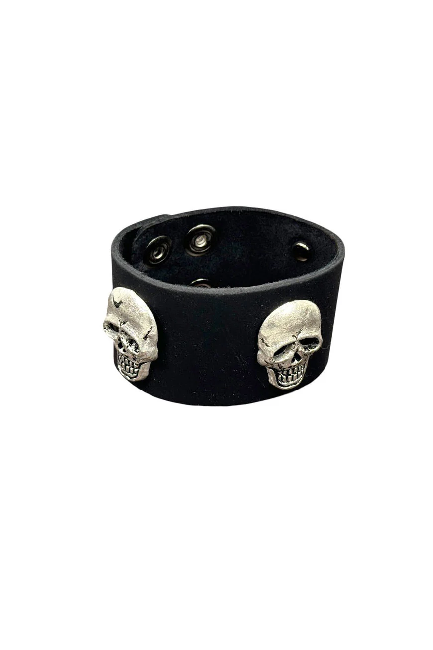 Triple Godhead Skull Cuff Bracelet - Image 2