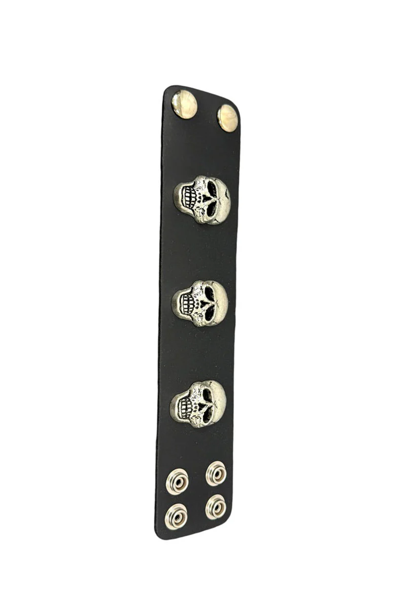 Triple Godhead Skull Cuff Bracelet - Image 3
