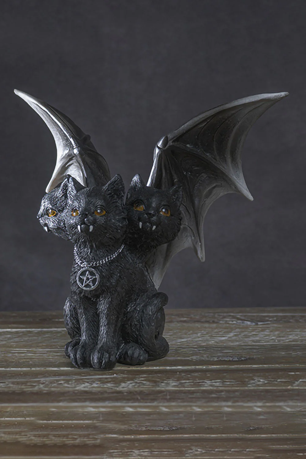 Triple Headed Winged Cat Statue - Image 5
