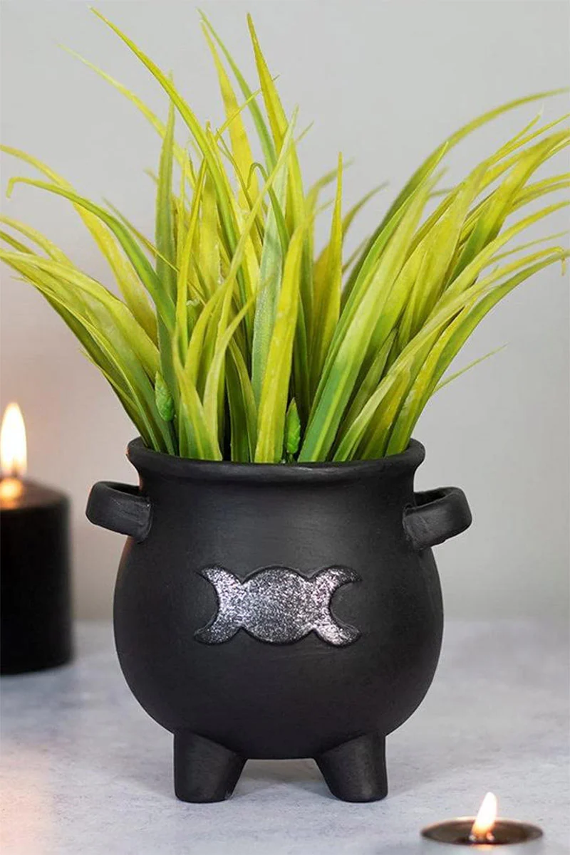 Triple Moon Cauldron Plant Pot - Image 6