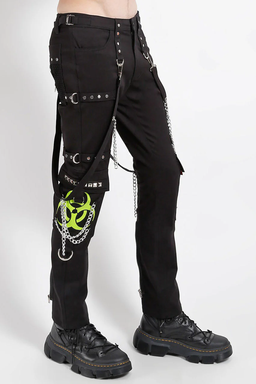 Tripp NYC Biohazard Bondage Pants [Black/Lime Bio] - Image 2