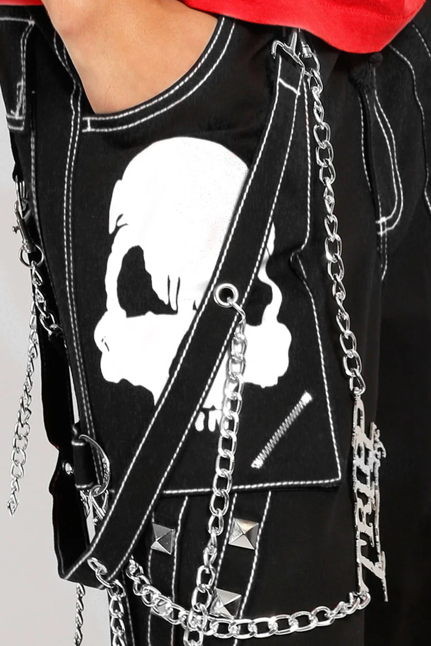 Tripp NYC Doom Skull Pants [BLACK/WHITE] - Image 5