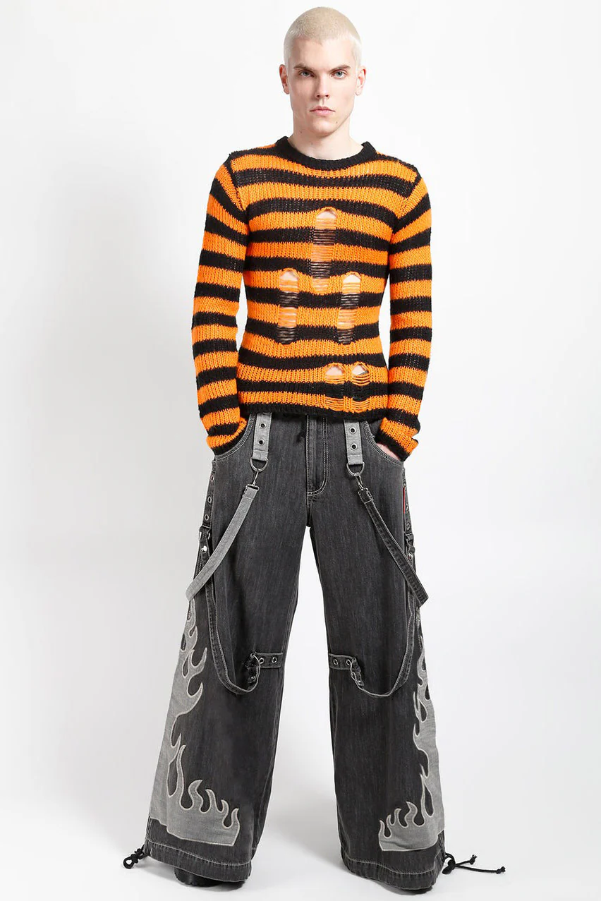 Tripp NYC Flame Dark Street Pants [BLACK DENIM] - Image 4