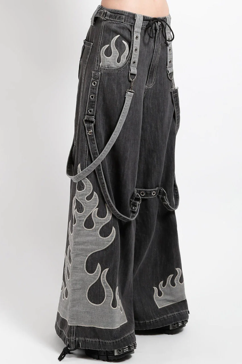 Tripp NYC Flame Dark Street Pants [BLACK DENIM] - Image 6