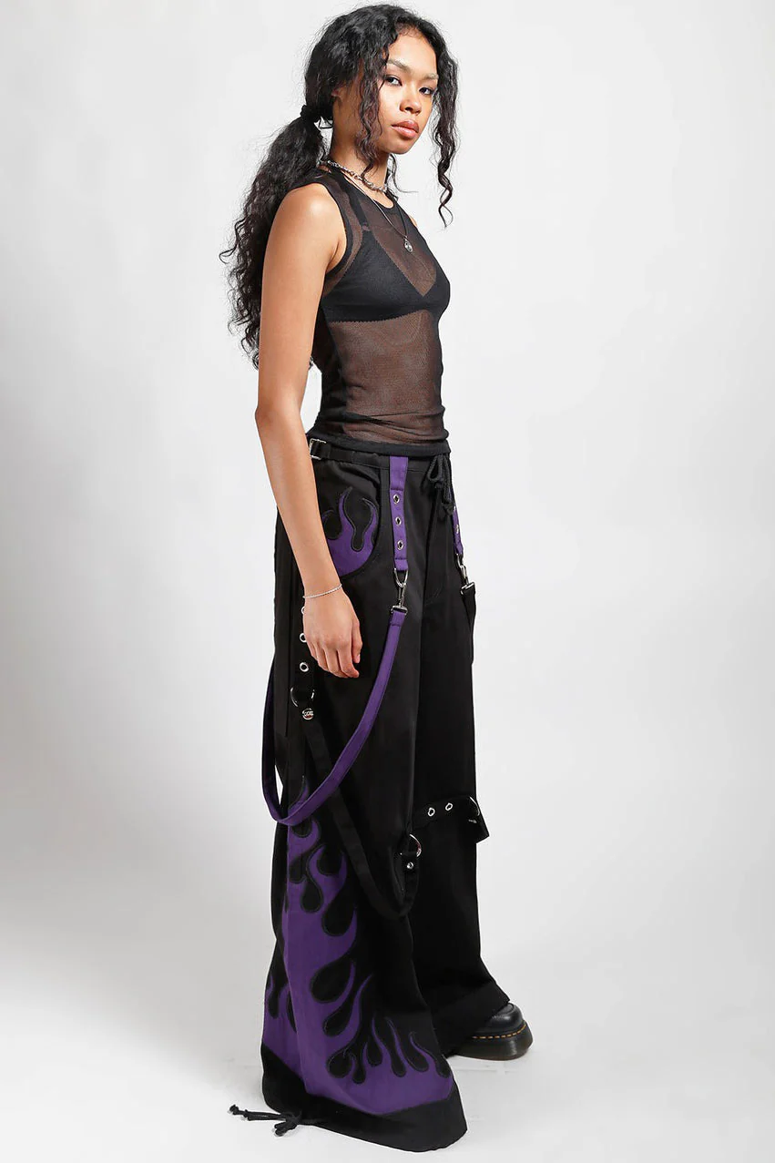 Tripp NYC Flame Dark Street Pants [Black/Purple] - Image 11