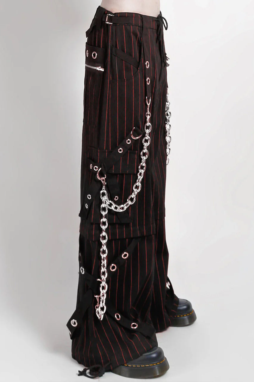 Tripp NYC Godfather Chain Stripe Pants [Black/Red] - Image 2