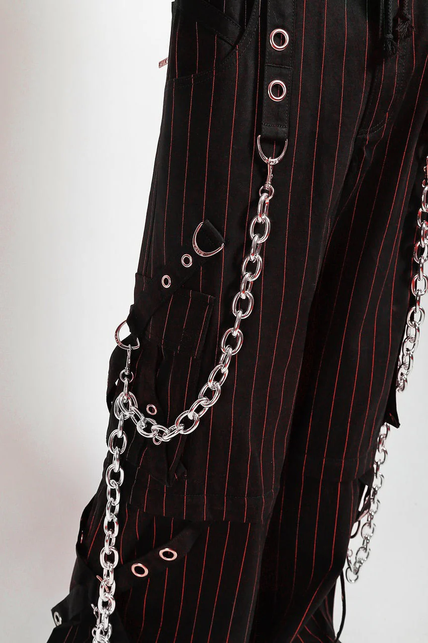 Tripp NYC Godfather Chain Stripe Pants [Black/Red] - Image 5