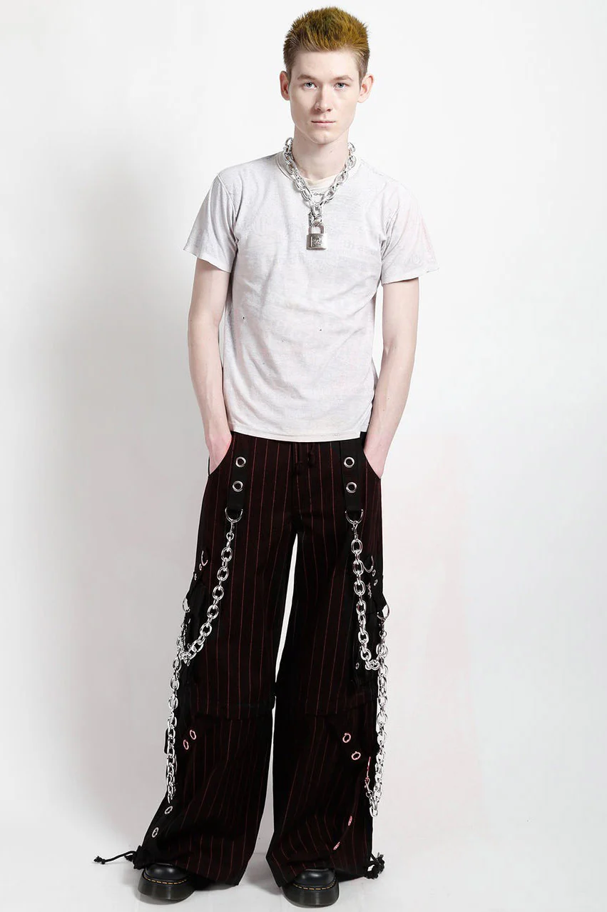 Tripp NYC Godfather Chain Stripe Pants [Black/Red] - Image 6