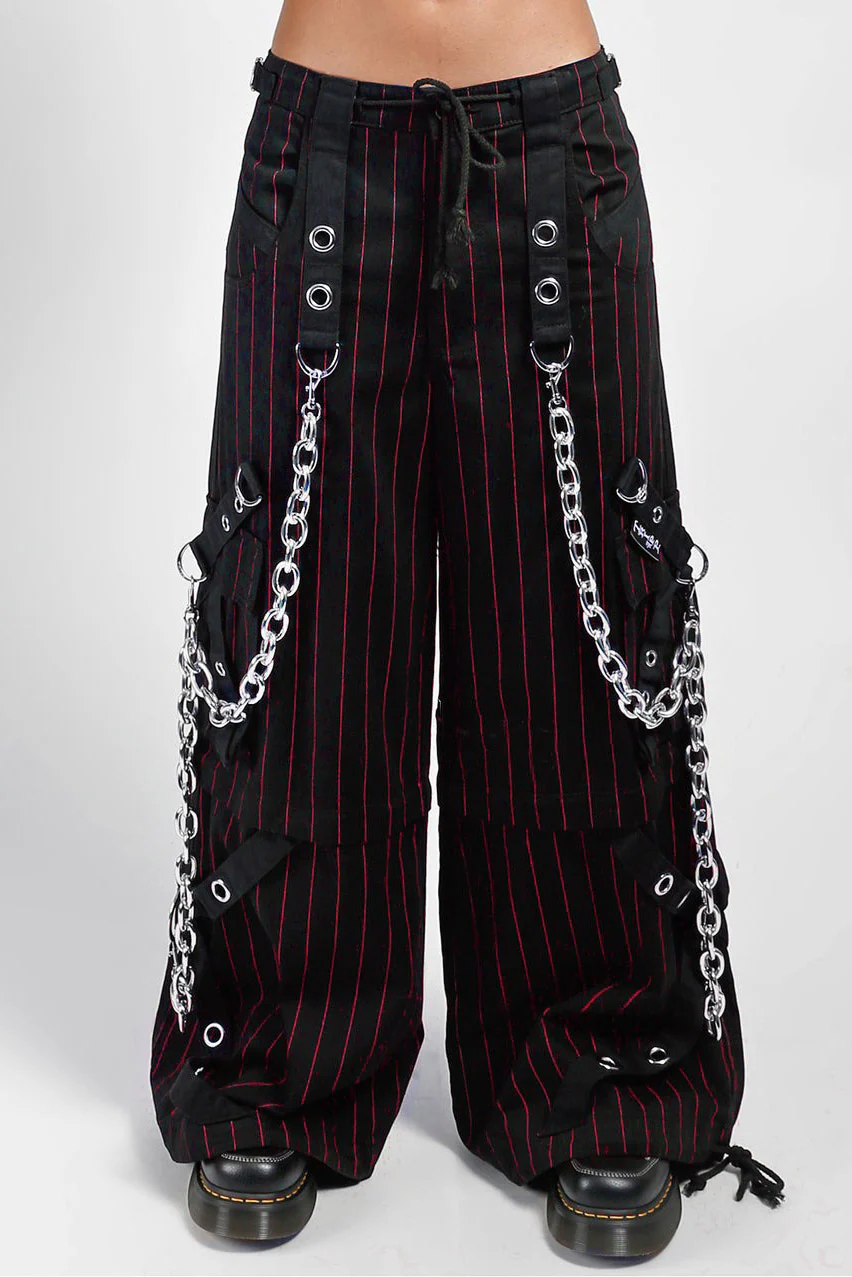 Tripp NYC Godfather Chain Stripe Pants [Black/Red] - Image 7