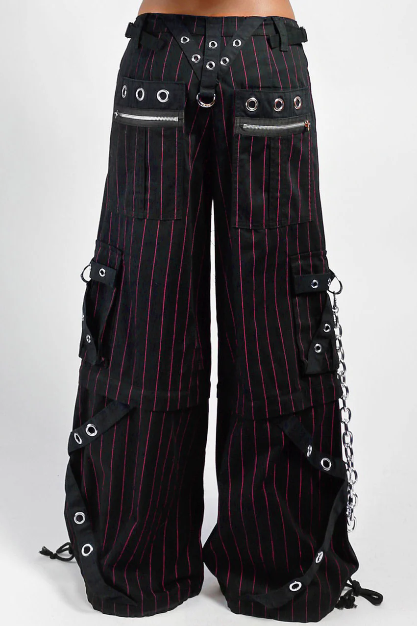Tripp NYC Godfather Chain Stripe Pants [Black/Red] - Image 9