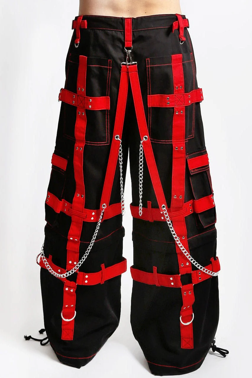 Tripp NYC Harness Dark Street Pants [Black/Red] - Image 3