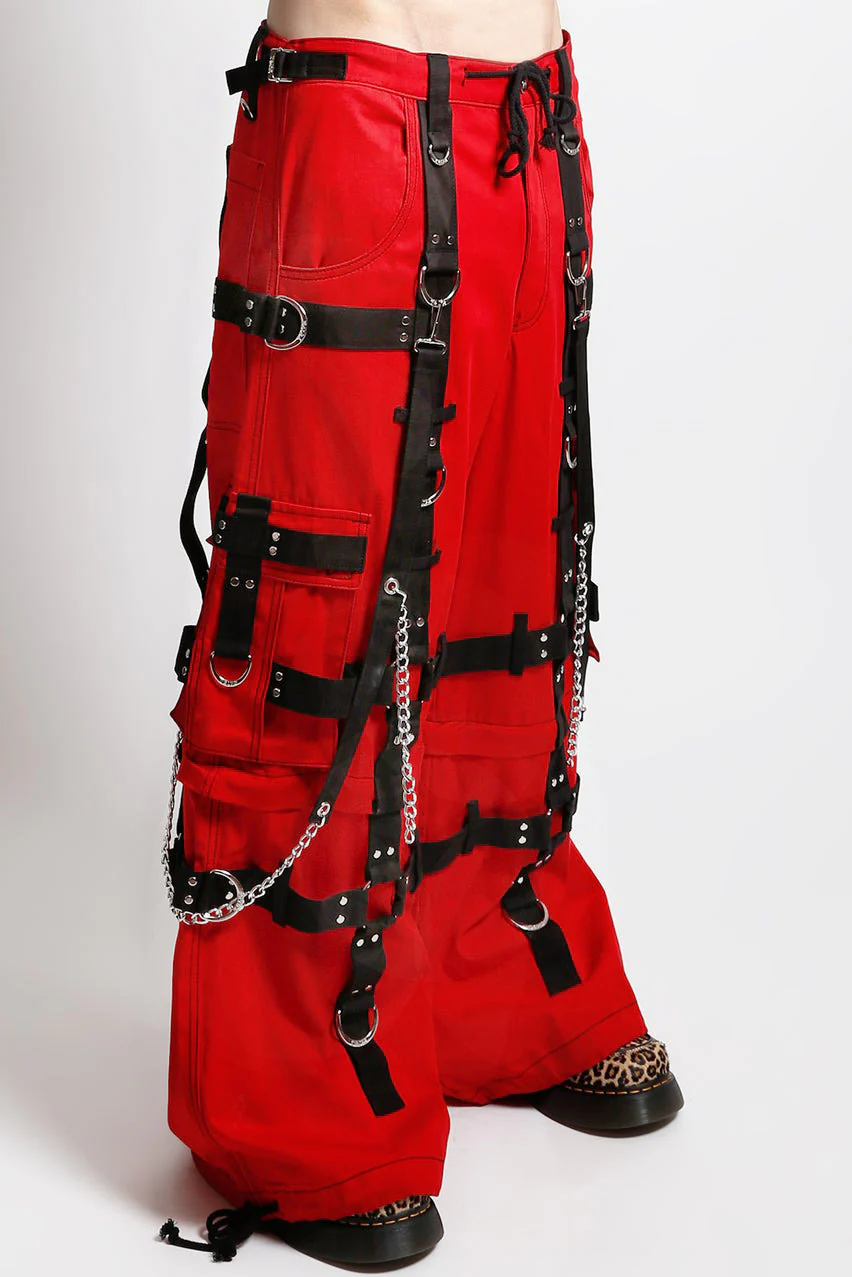 Tripp NYC Harness Dark Street Pants [Red/Black] - Image 2