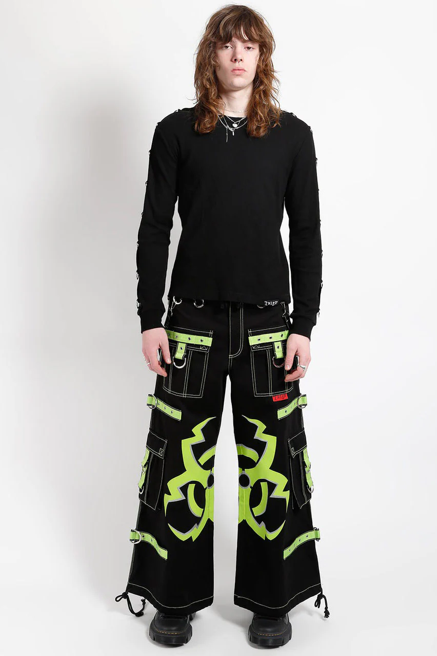 Tripp NYC Mega Biohazard Pants [Black/Lime] - Image 4