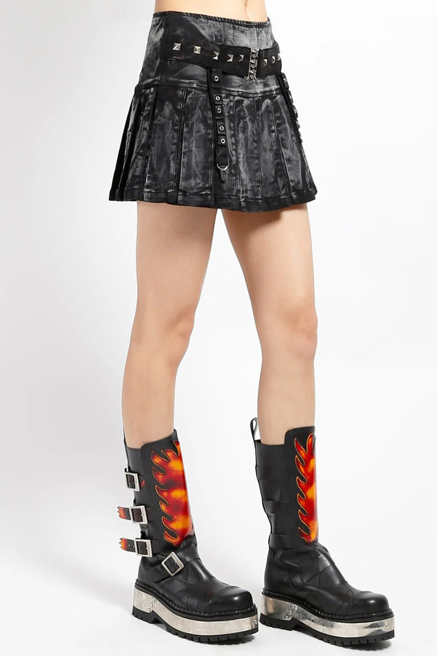 Tripp NYC Peace Pleated Skirt [Black] - Image 3