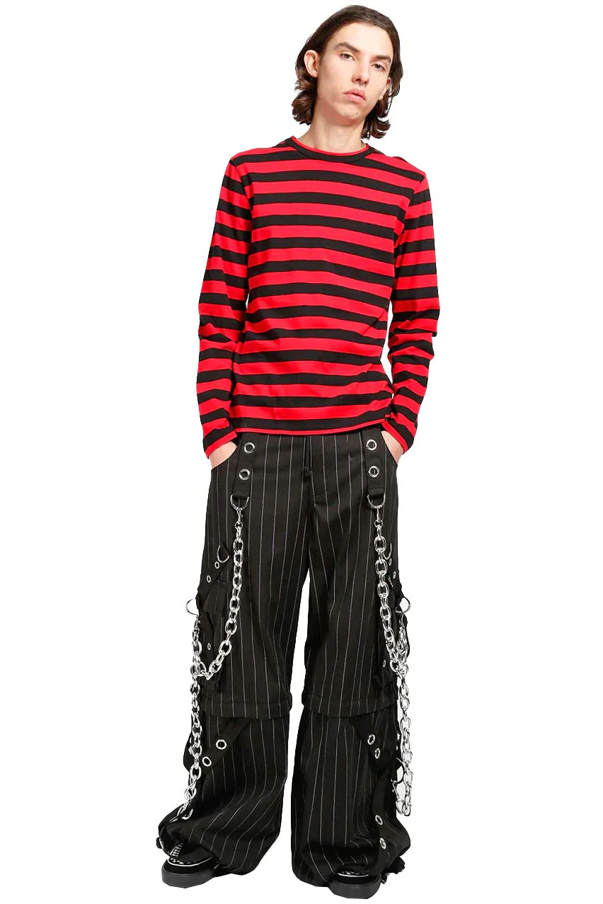 Tripp NYC Power Chain Pants [Black/White Pinstripe] - Image 5