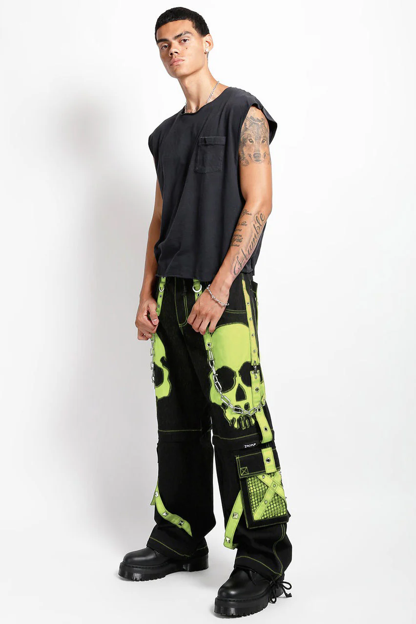 Tripp NYC Scare Dark Street Pants [BLACK/LIME] - Image 5