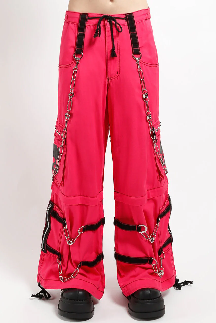 Tripp NYC Skull Zip Off Pants [Pink/Black] - Image 6