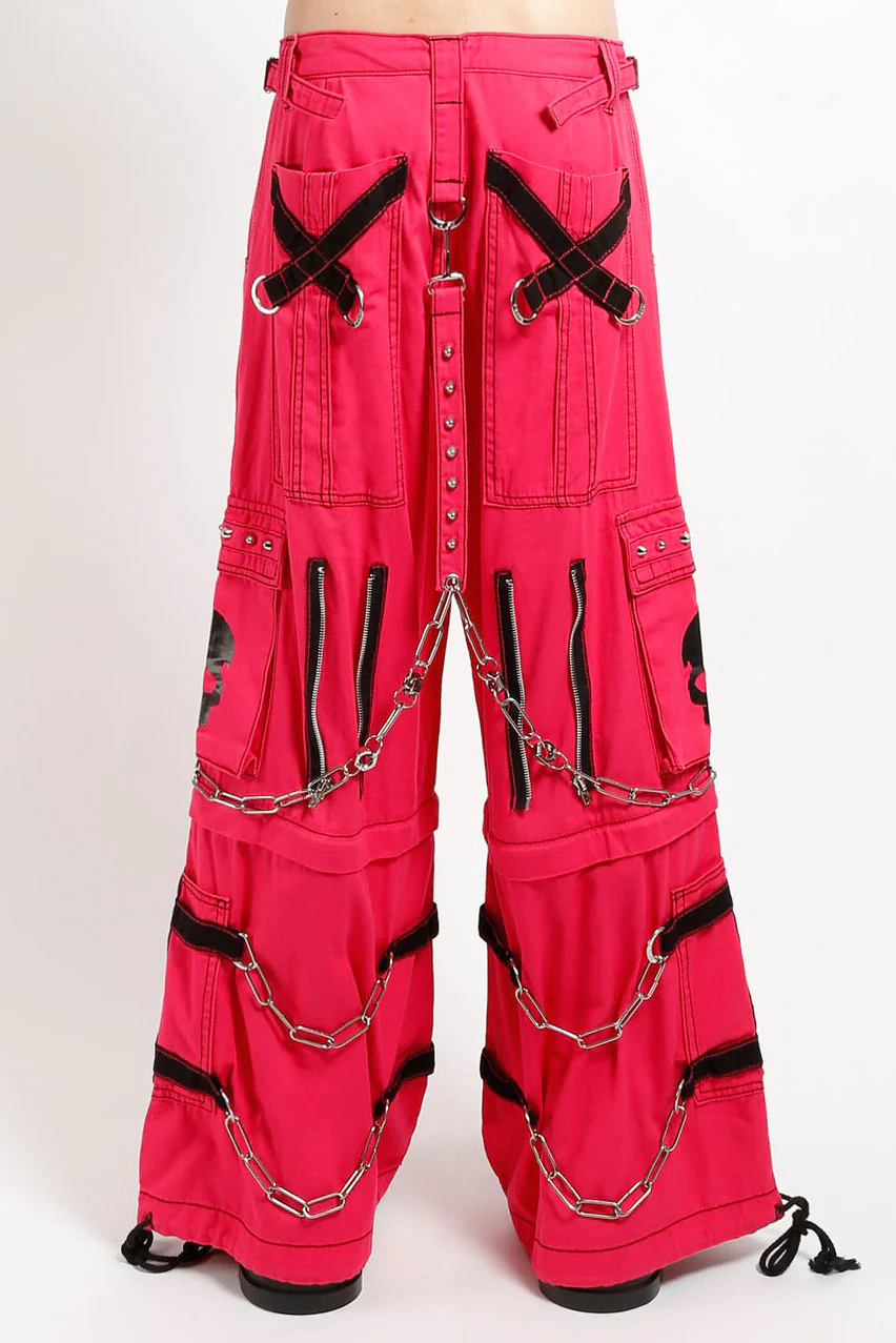 Tripp NYC Skull Zip Off Pants [Pink/Black] - Image 8