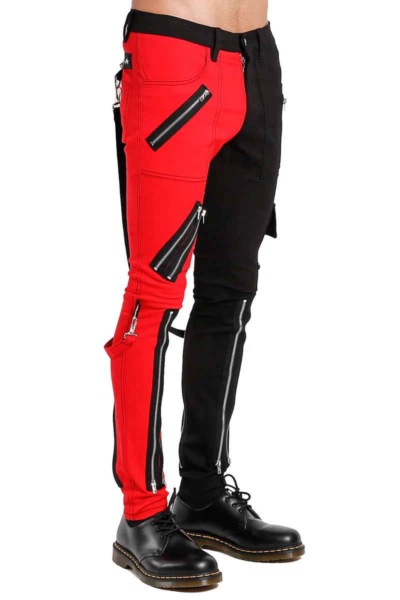Tripp NYC Split Leg Bondage Pants [Black/Red] - Image 4