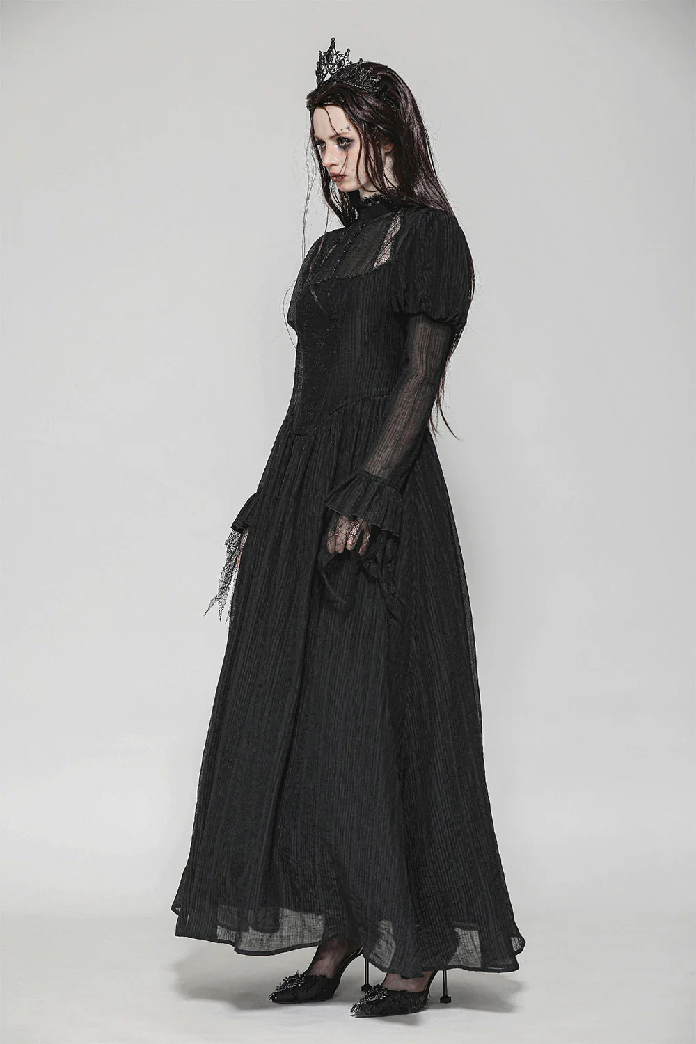 Twilight Witch Puff Shoulder Maxi Dress - Image 4