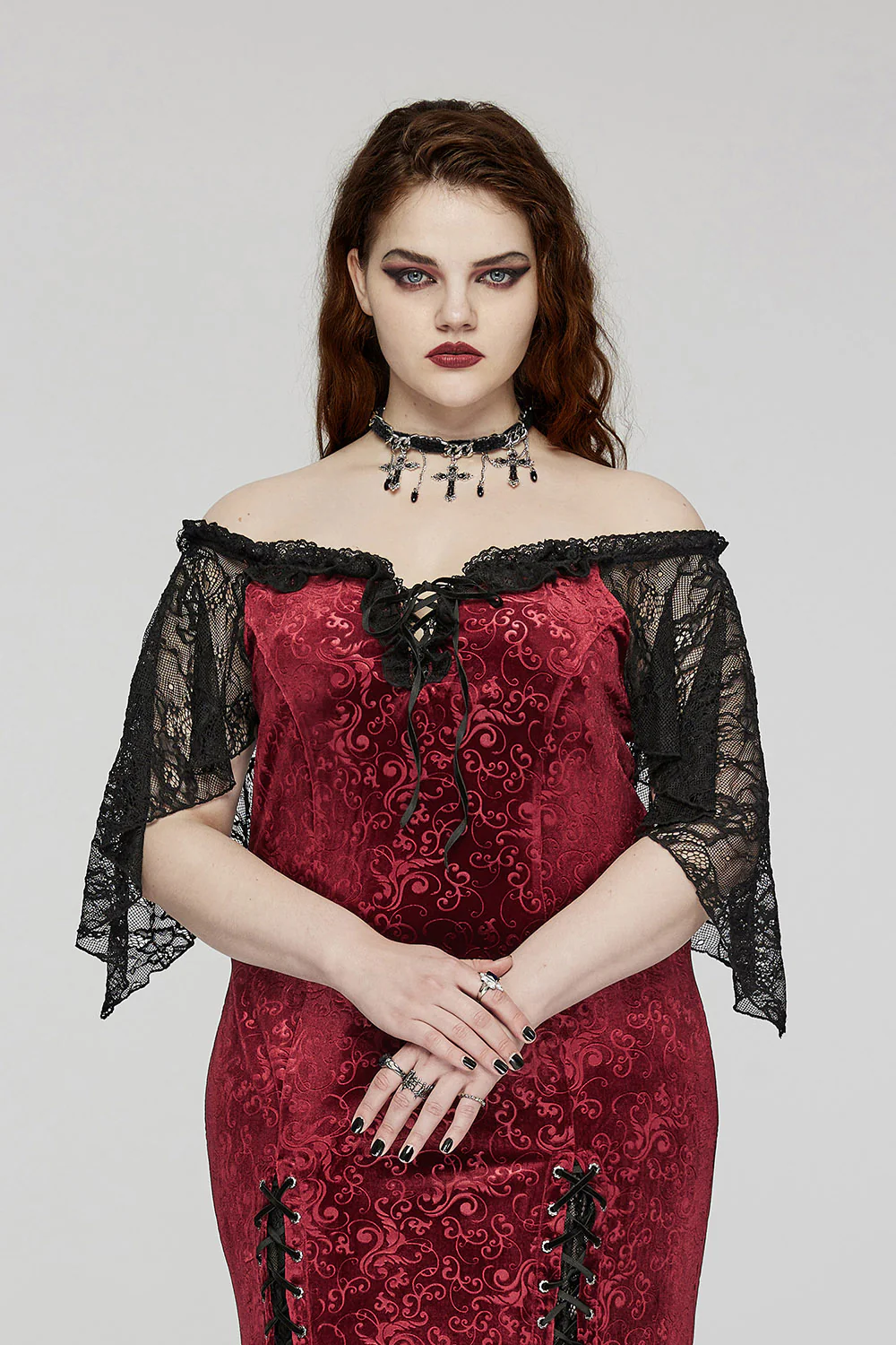Unforgiven Gothic Cross Necklace [Black] - Image 2