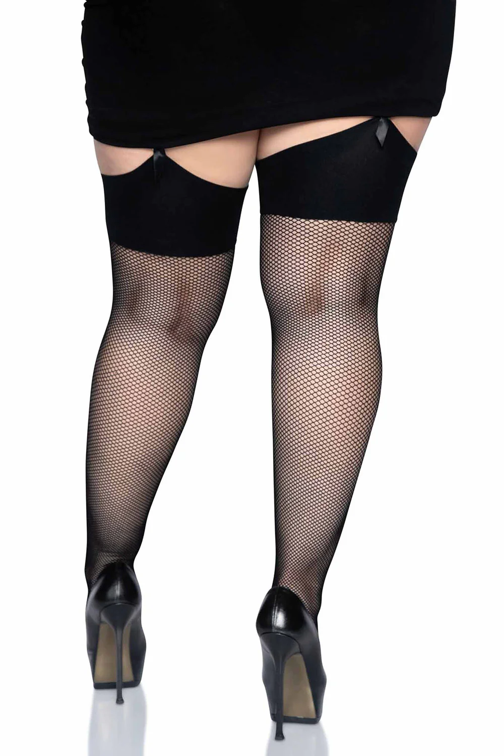 Vamp Fishnet Thigh Highs [PLUS SIZE] - Image 4