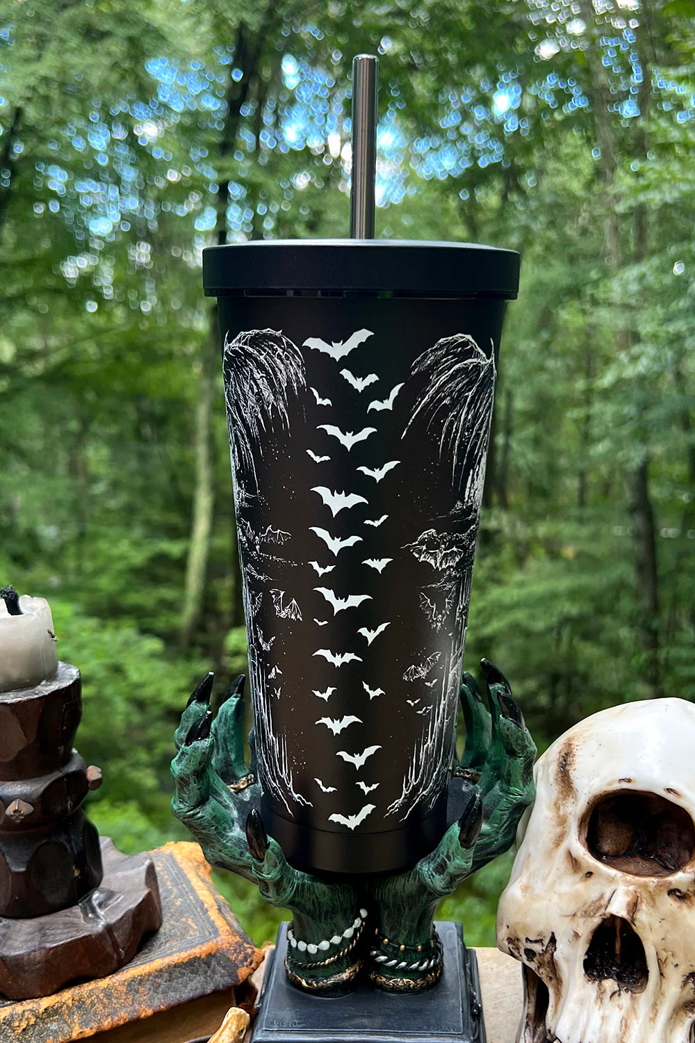 Vampire Castle Cold Brew Tumbler with Straw - Image 4