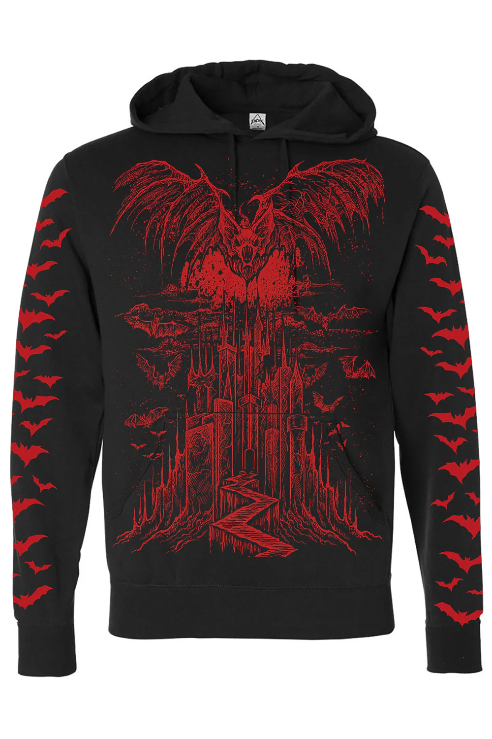 Vampire Castle Hoodie w/ Bat Sleeves [BLOOD RED] - Image 4