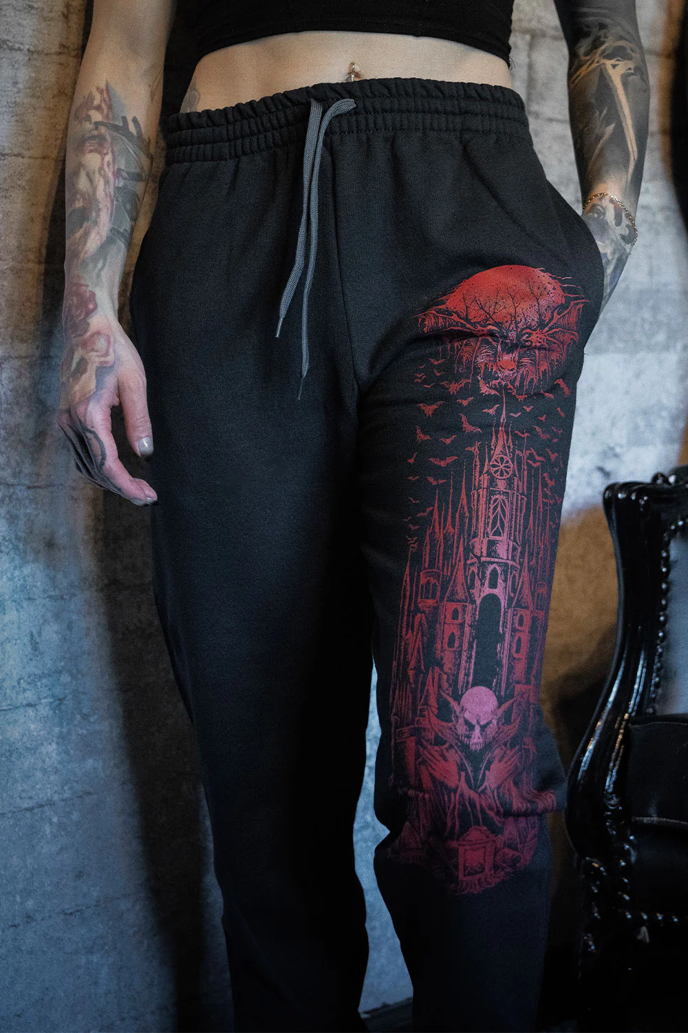 Vampire Castle Joggers [Blood Red]
