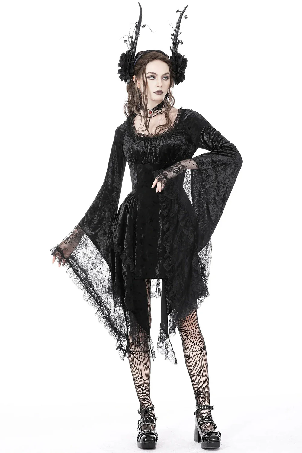 Vampire Veins Velvet Dress - Image 3