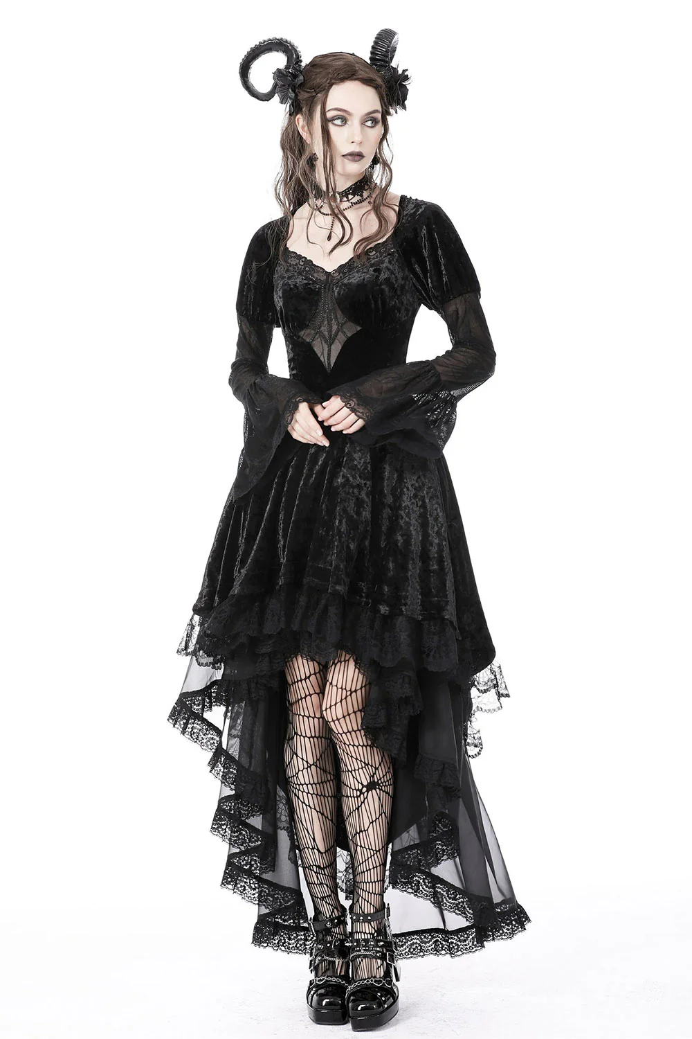 Vampiren Webs Velvet Dress - Image 3
