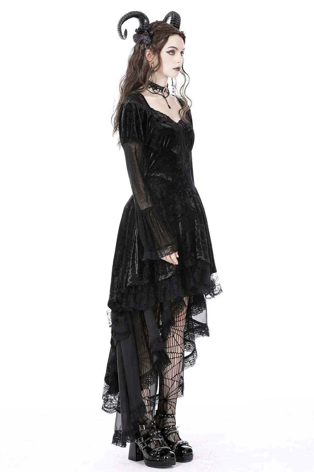 Vampiren Webs Velvet Dress - Image 6