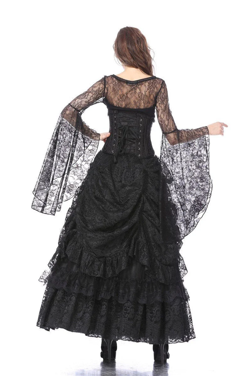 Vampiric Bustle Maxi Skirt [Black] - Image 5