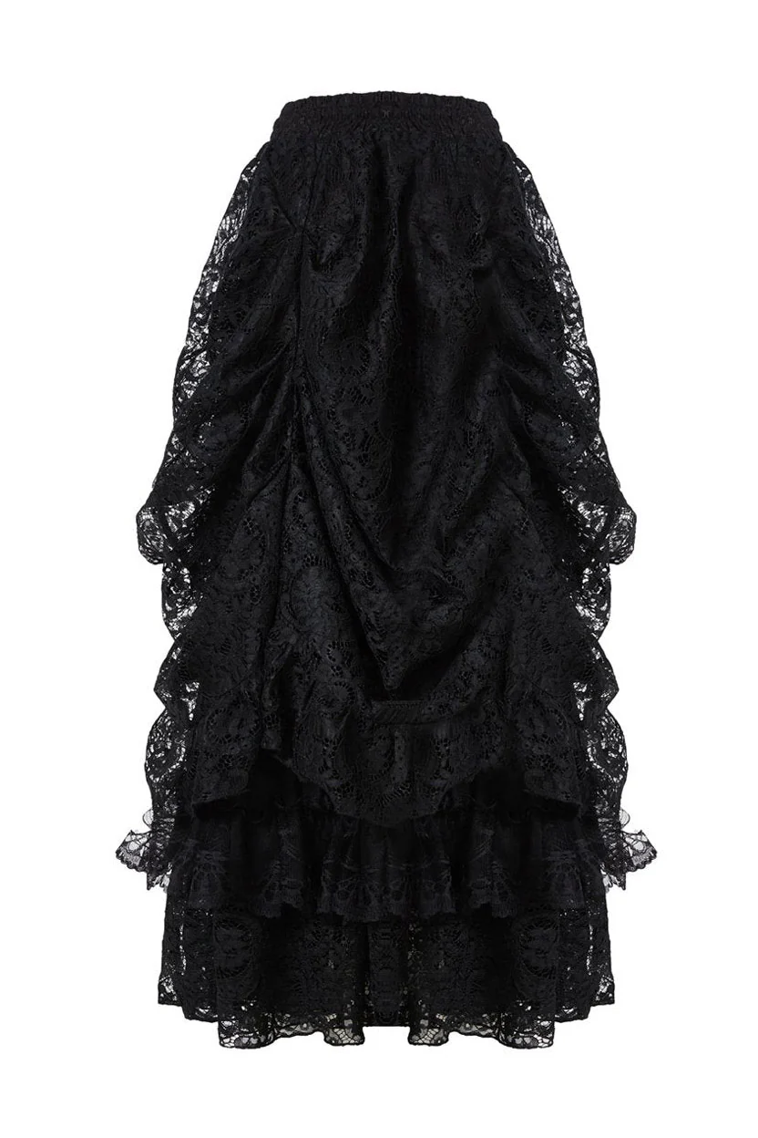 Vampiric Bustle Maxi Skirt [Black] - Image 7