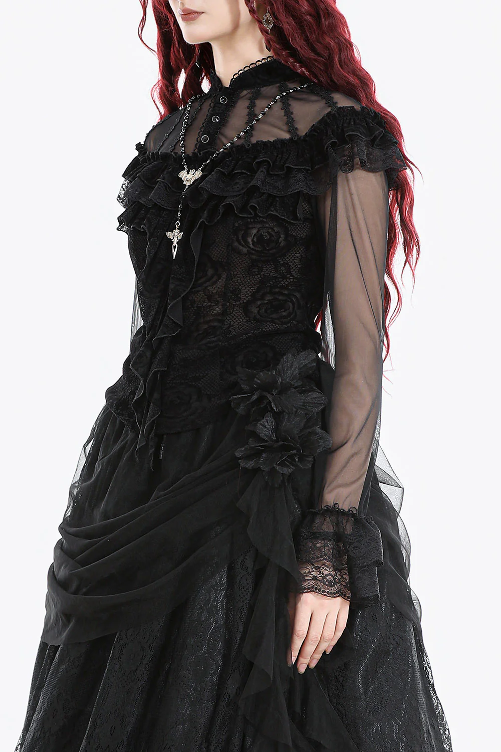 Vampirism Long Sleeve Ruffled Top - Image 3