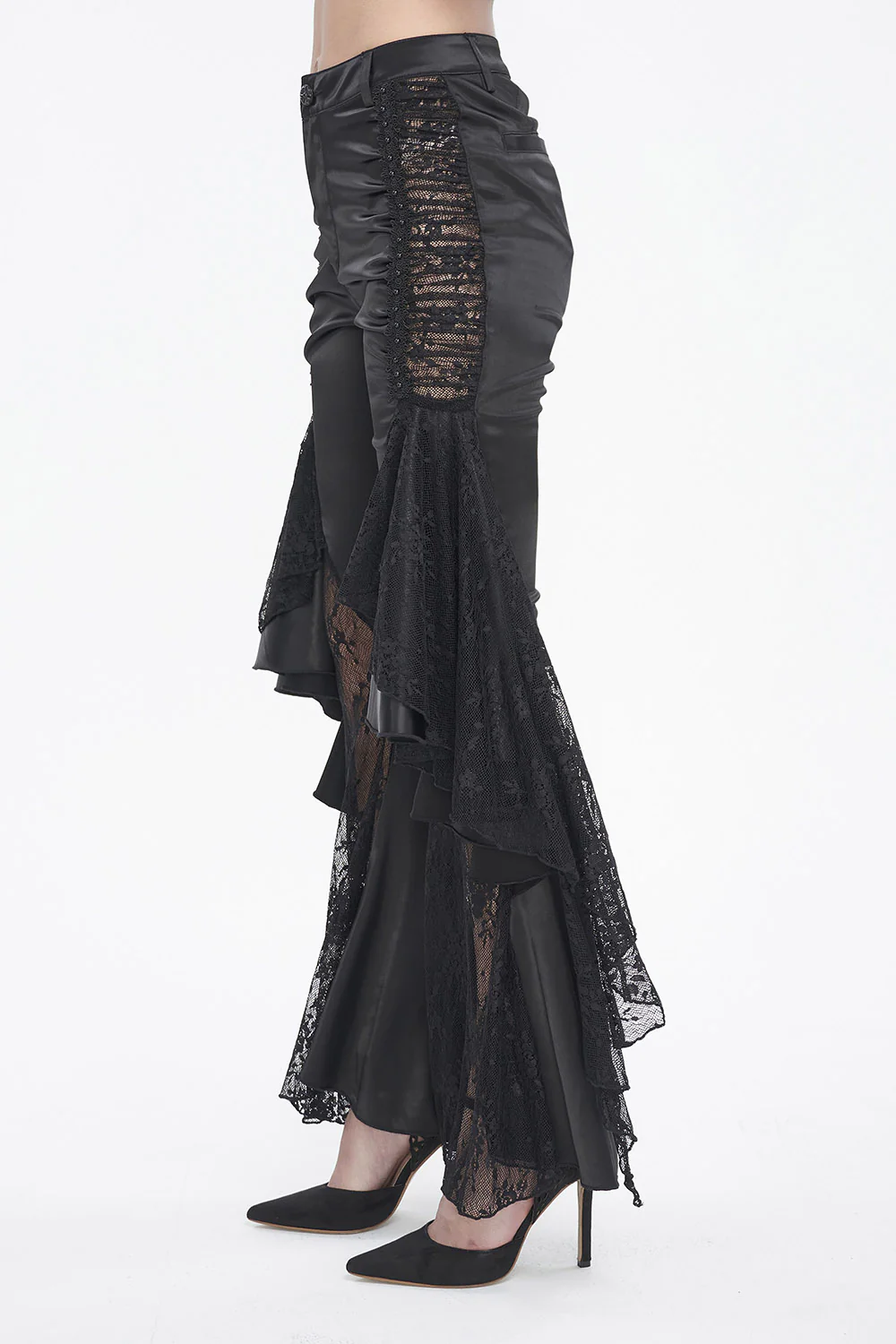 Vampress Black Satin Flared Pants - Image 6