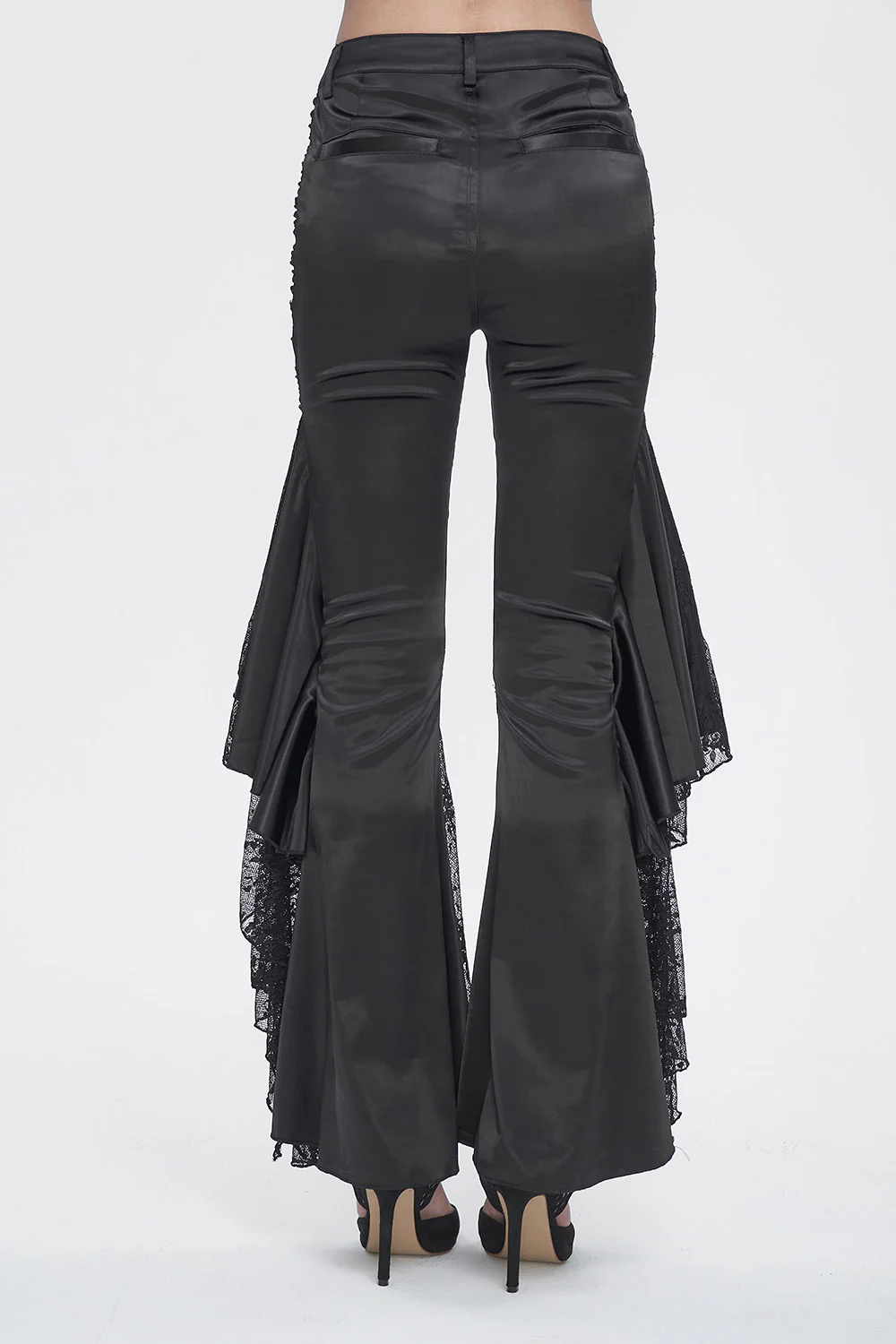 Vampress Black Satin Flared Pants - Image 7