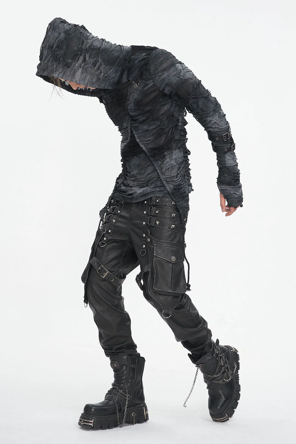 Vegan Leather Utility Goth Pants - Image 6