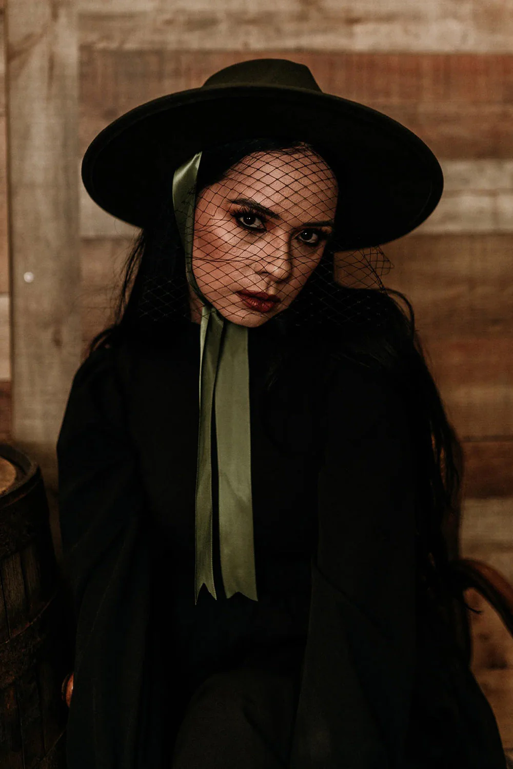 Veiled Hat [OLIVE GREEN] - Image 6