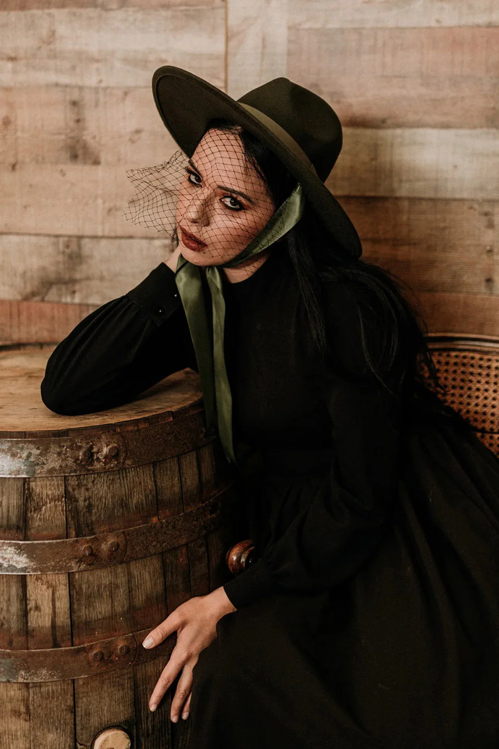Veiled Hat [OLIVE GREEN] - Image 8