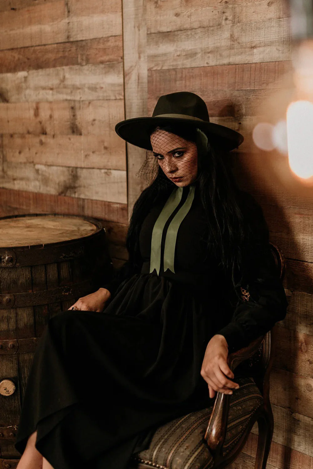 Veiled Hat [OLIVE GREEN] - Image 9