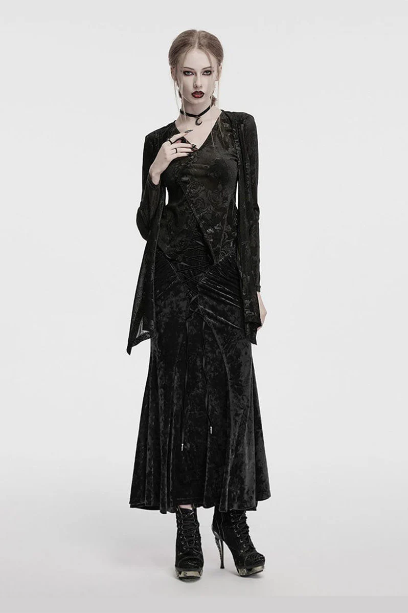 Velvet Moonlight Lace-Up Skirt - Image 4