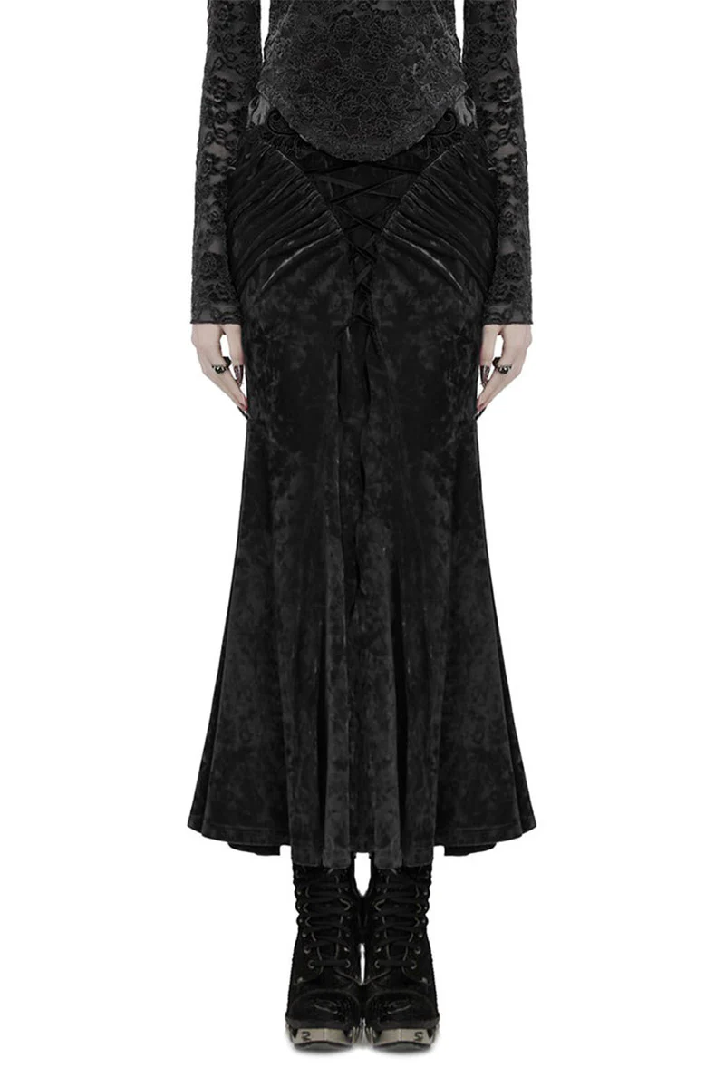 Velvet Moonlight Lace-Up Skirt - Image 5
