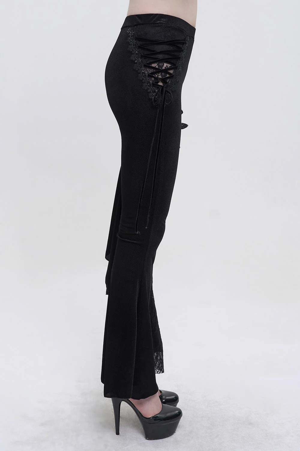 Velvet Vampire Goth Lace Flare Pants - Image 6