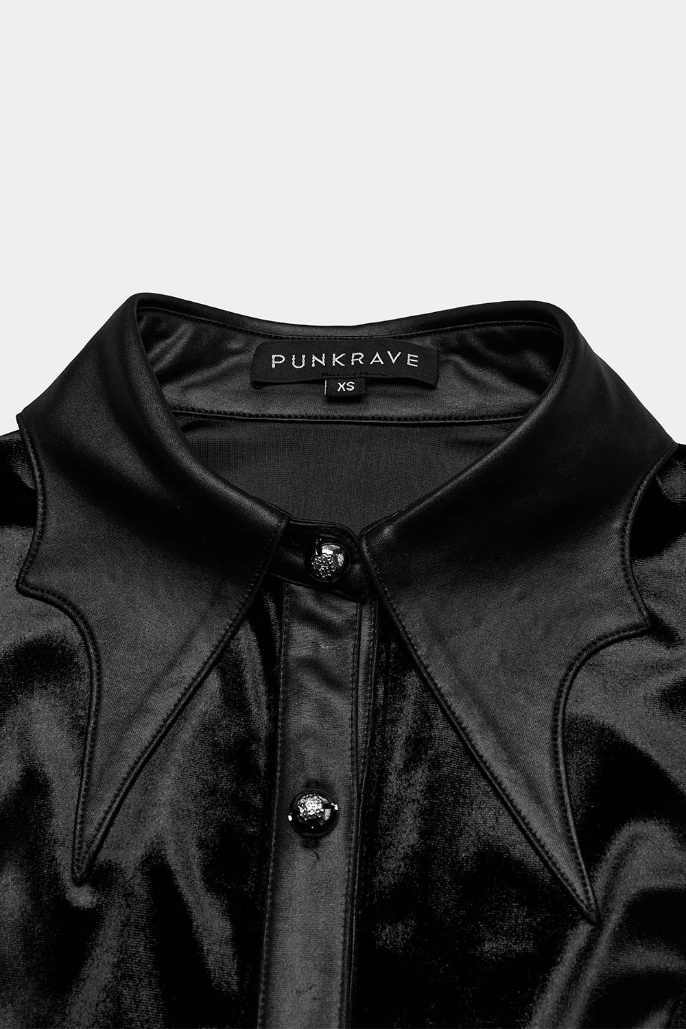 Venom Velvet Button-Up Top [Black] - Image 7