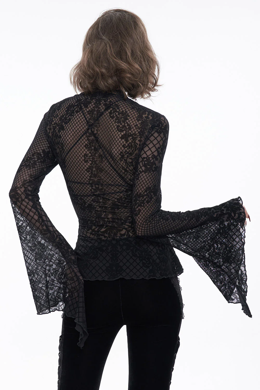 Versailles Sheer Flared Blouse - Image 5