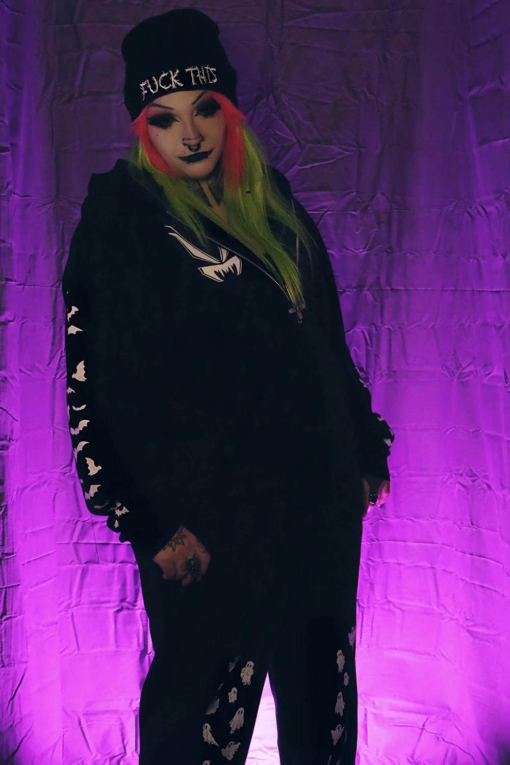 VF Bat Sleeves Zipper Hoodie - Image 6