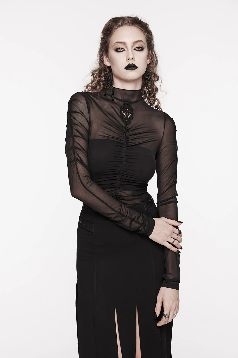 Victorian Embroiderd Cameo Mesh Top - Image 6