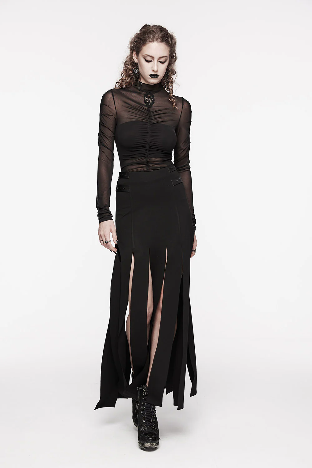 Victorian Embroiderd Cameo Mesh Top - Image 7