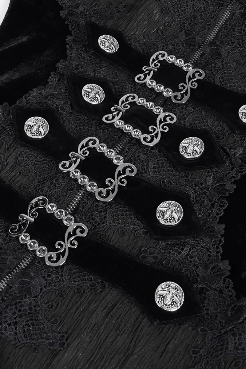 Victorian Gloom Embroidered Hooded Cloak - Image 7